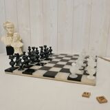 Black and white marble chess