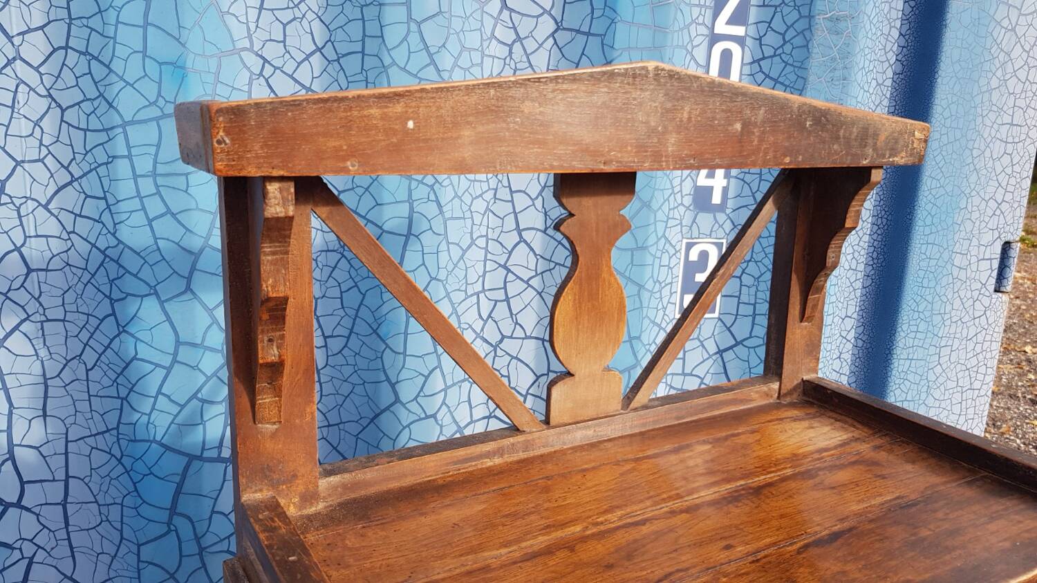 Glass side table in Burmese teak