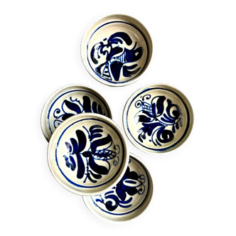 5 enameled ceramic ramekins