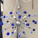 Chandelier murano glass sputnik blue italian handmade