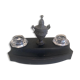Bronze and wood inkwell