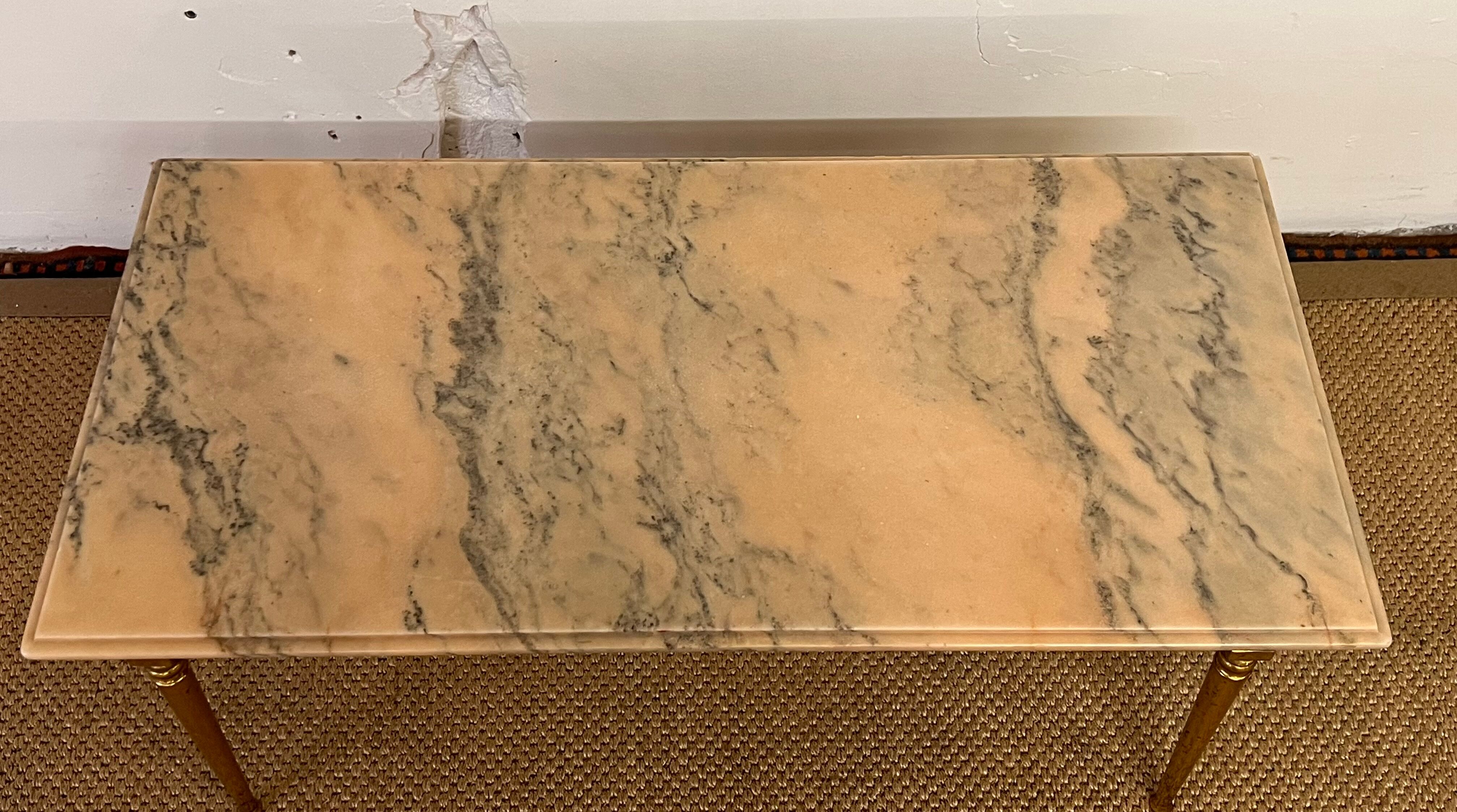 Marble and brass coffee table