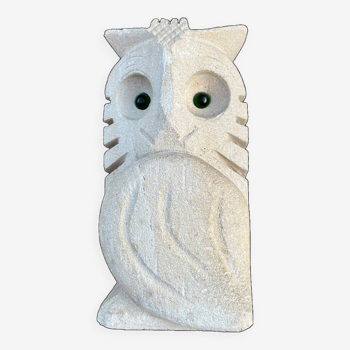 Lampe vintage veilleuse chouette hibou pierre reconstituée