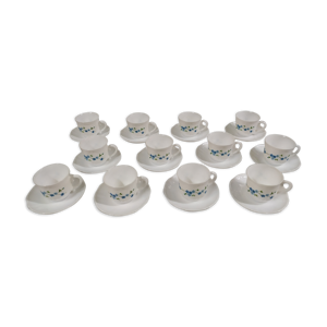 Lot de 12 tasse sous tasse arcopal