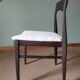 White boucle Scandinavian chairs