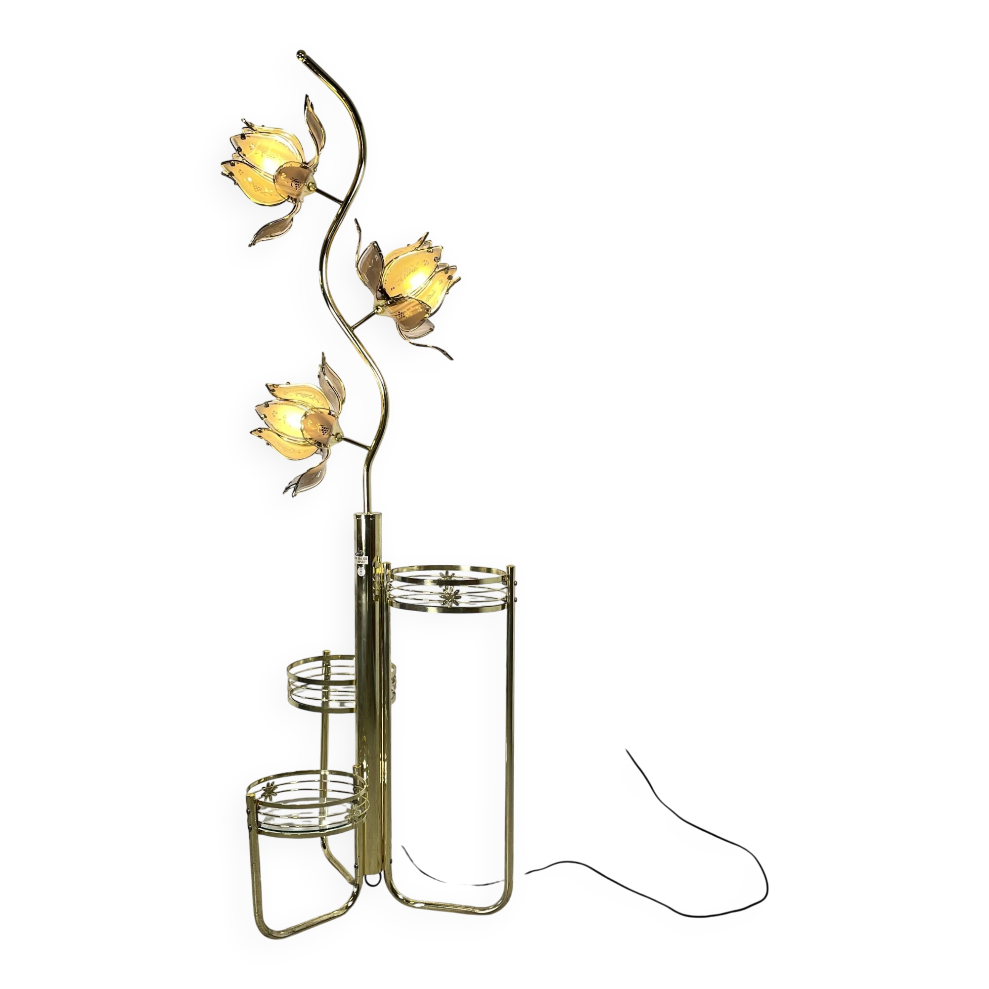 Golden lotus lamp with 3 levels