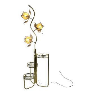 Lampe lotus dorée à 3 niveaux