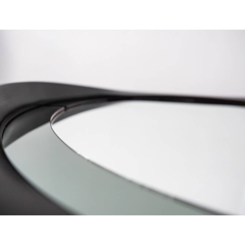 Round smoked glass wall mirror, Italy 1970s