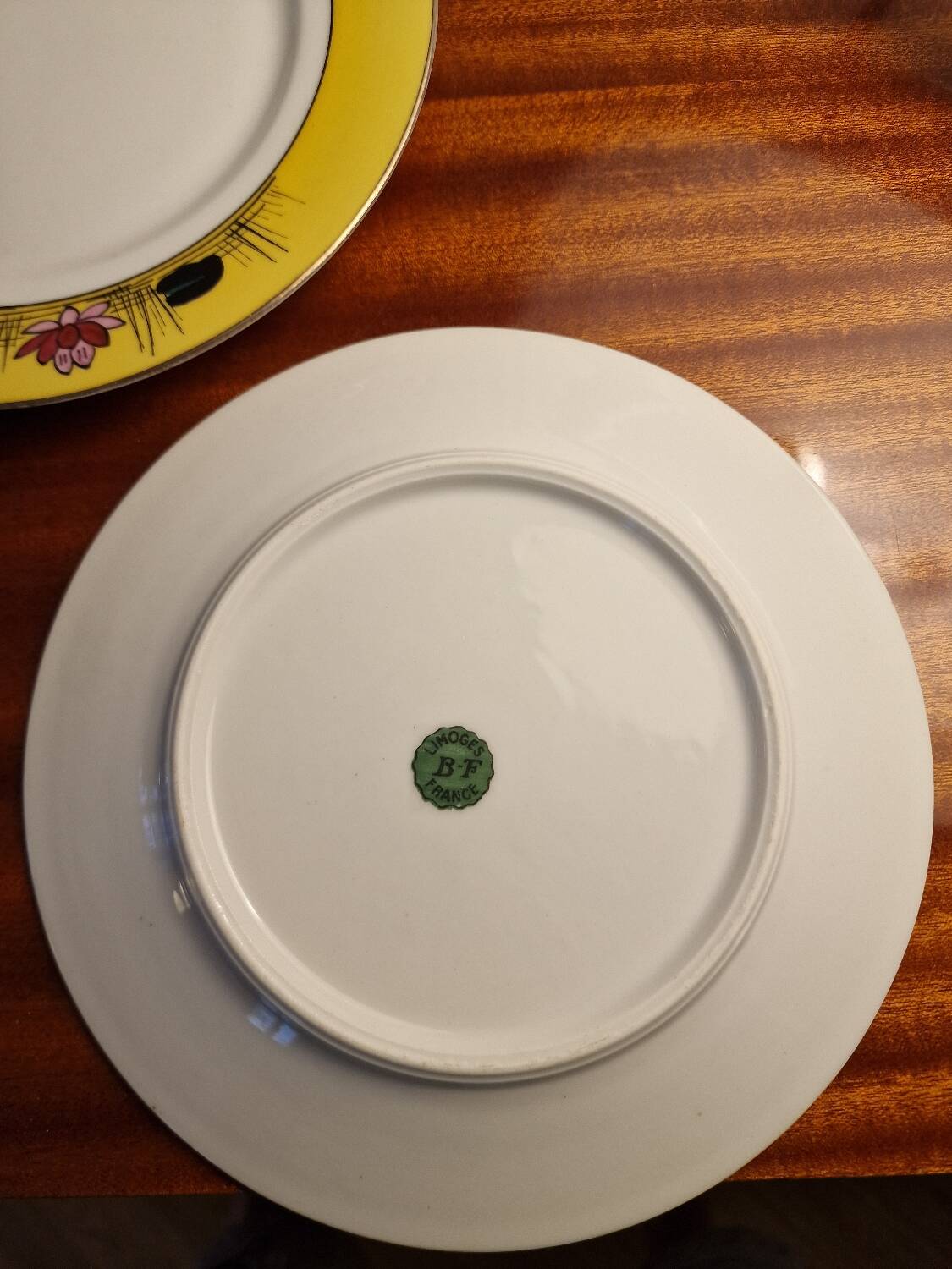 Superb set of 10 limoges porcelain dessert plates, art deco