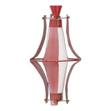 Vintage 70's pendant lamp metal and glass italian design