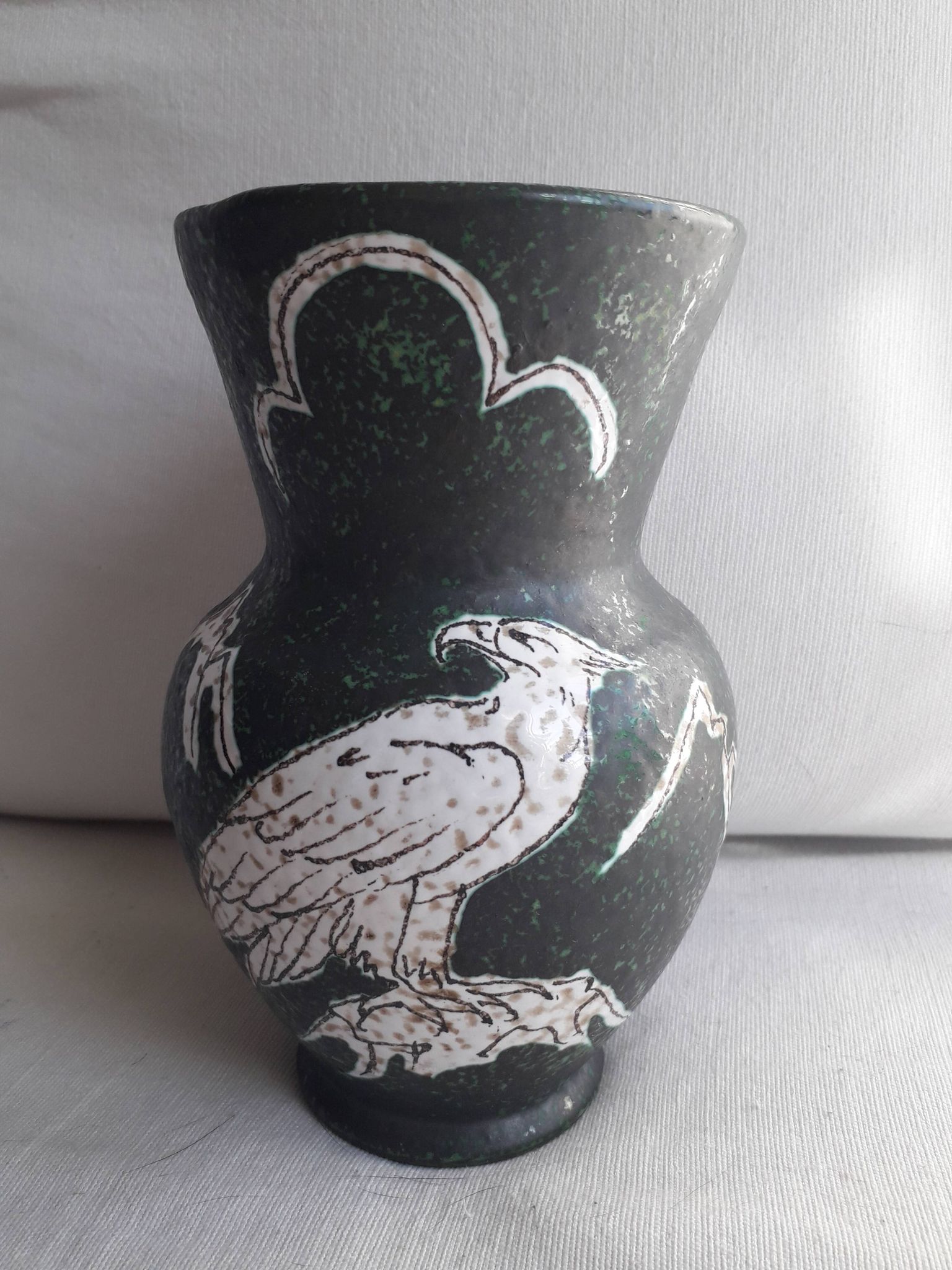 Vase vintage au décor alpin signé Italy