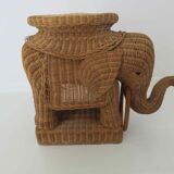 Side table elephant rattan or piece of sofa 60s 70s