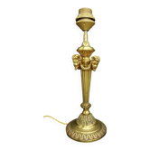 Large Louis XVI style ram's head lamp base - gilded bronze
