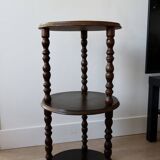 Vintage 3 tier turned wood side table