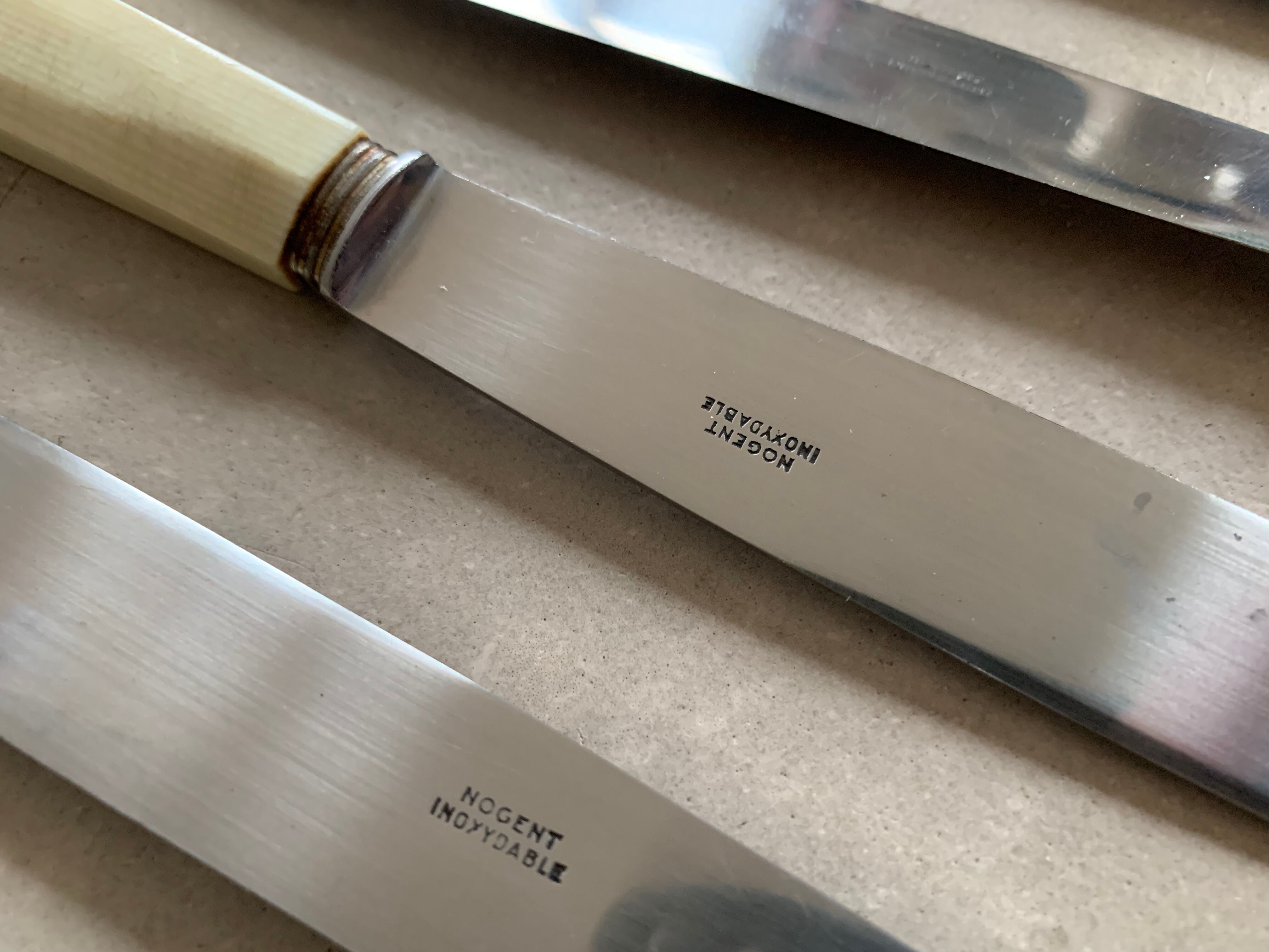 Set of 12 old Nogent knives