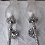 Pair of chrome wall lights