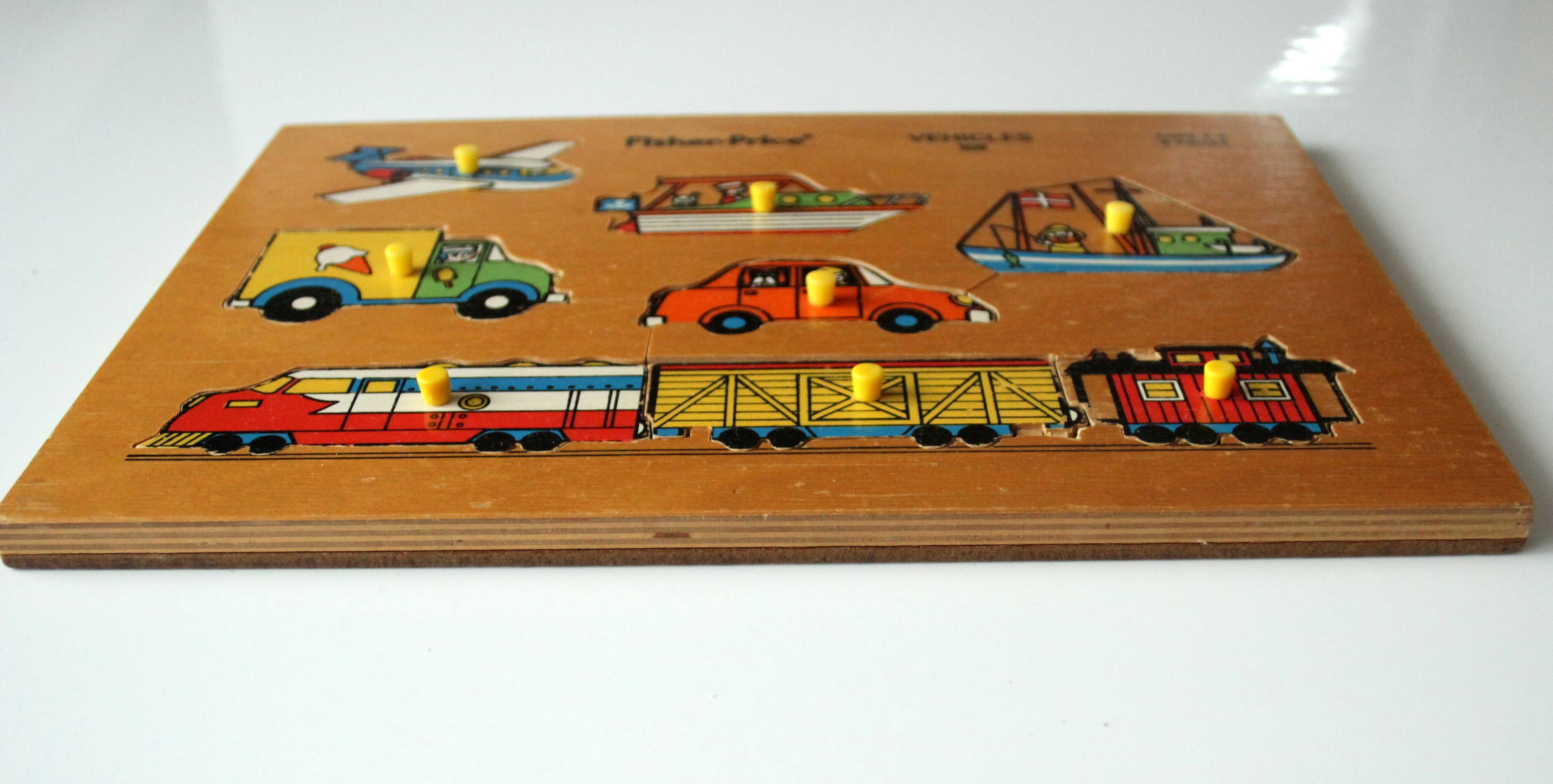 Puzzle wooden vehicles themed