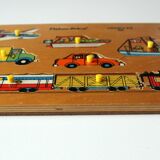Puzzle sur le thème véhicules en bois