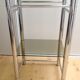 Two-tray console in smoked glass and chrome metal / vintage 70s-80s