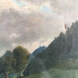 Oil on canvas 19th Cows in the meadow