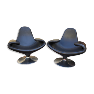 Pair of seats by Stefano Giovanonni for Domodinamica flexible armrests