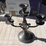 Pewter candlestick 3 branches