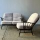 Vintage Mid-Century Ercol Windsor 2 seat sofa and armchair set