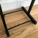 Vintage children's room valet in green varnished wood on roulette