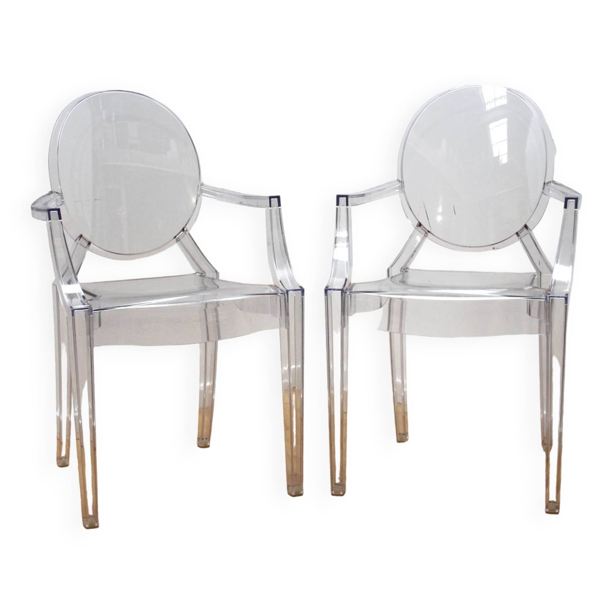 Pair of Louis Ghost chairs, Philippe Starck