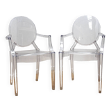 Pair of Louis Ghost chairs, Philippe Starck