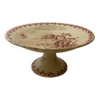 Opaque porcelain compote from Gien thistles