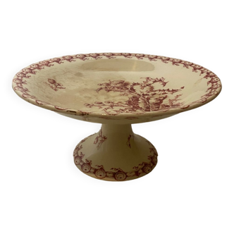 Opaque porcelain compote bowl from gien thistles