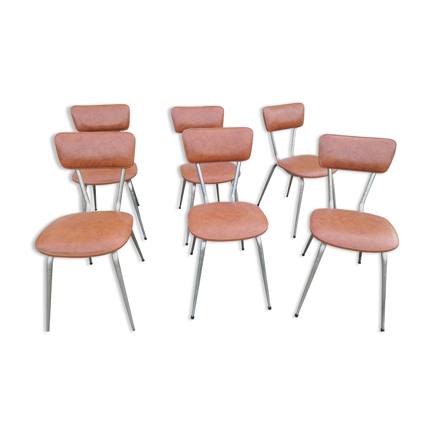 6 vintage skai chairs from the 1960s