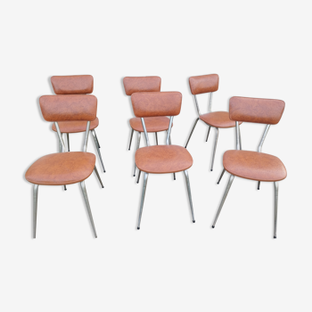 6 vintage leatherette chairs from the 1960s