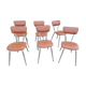 6 chaises skaï vintage année 1960