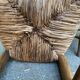 Set of 5 or 4 chic rustic traditional dining chairs with rush seats.