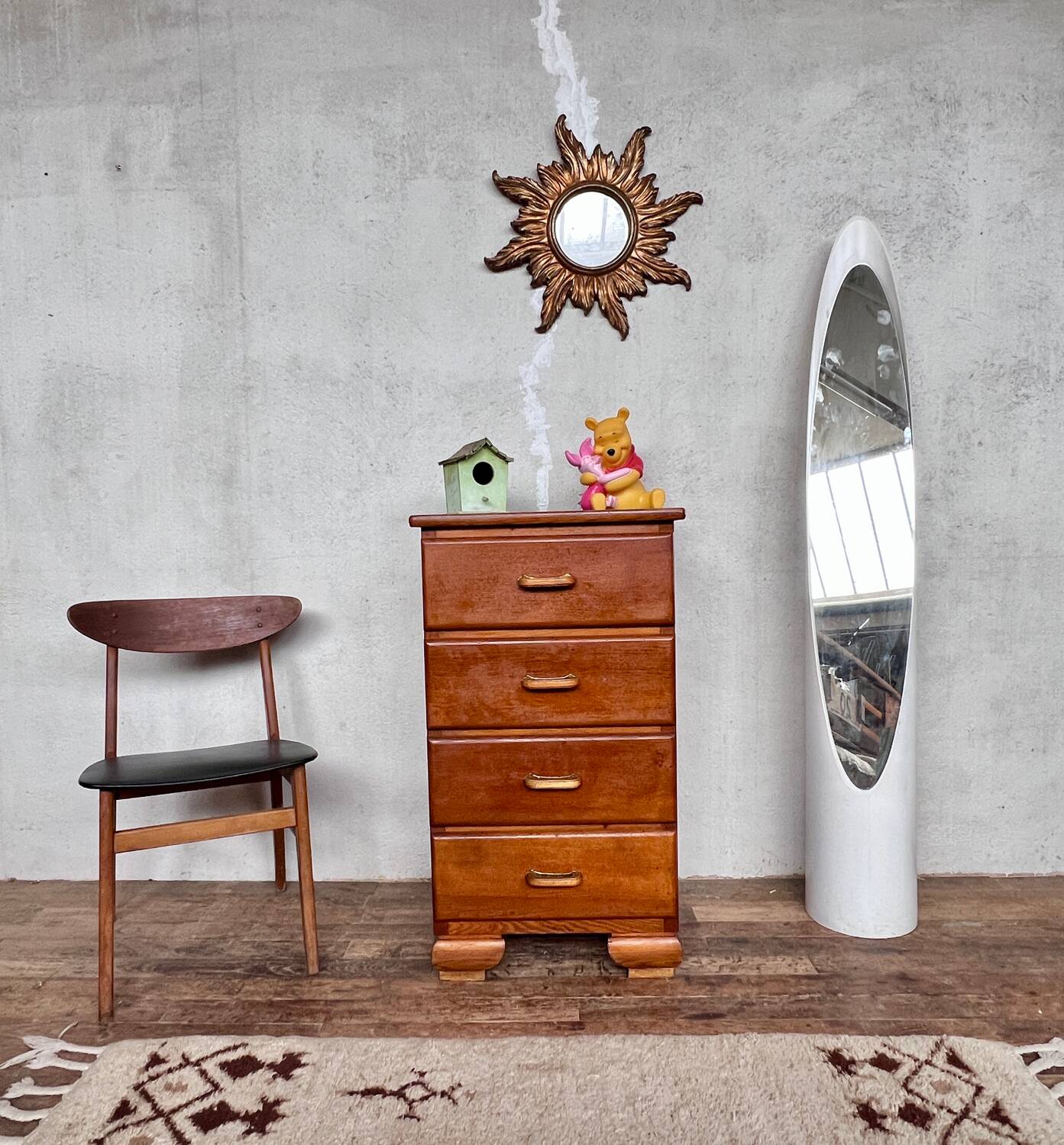 Vintage art deco weekly chest of drawers