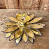 Applique murale fleur metal doré vintage