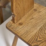 6 solid oak chairs