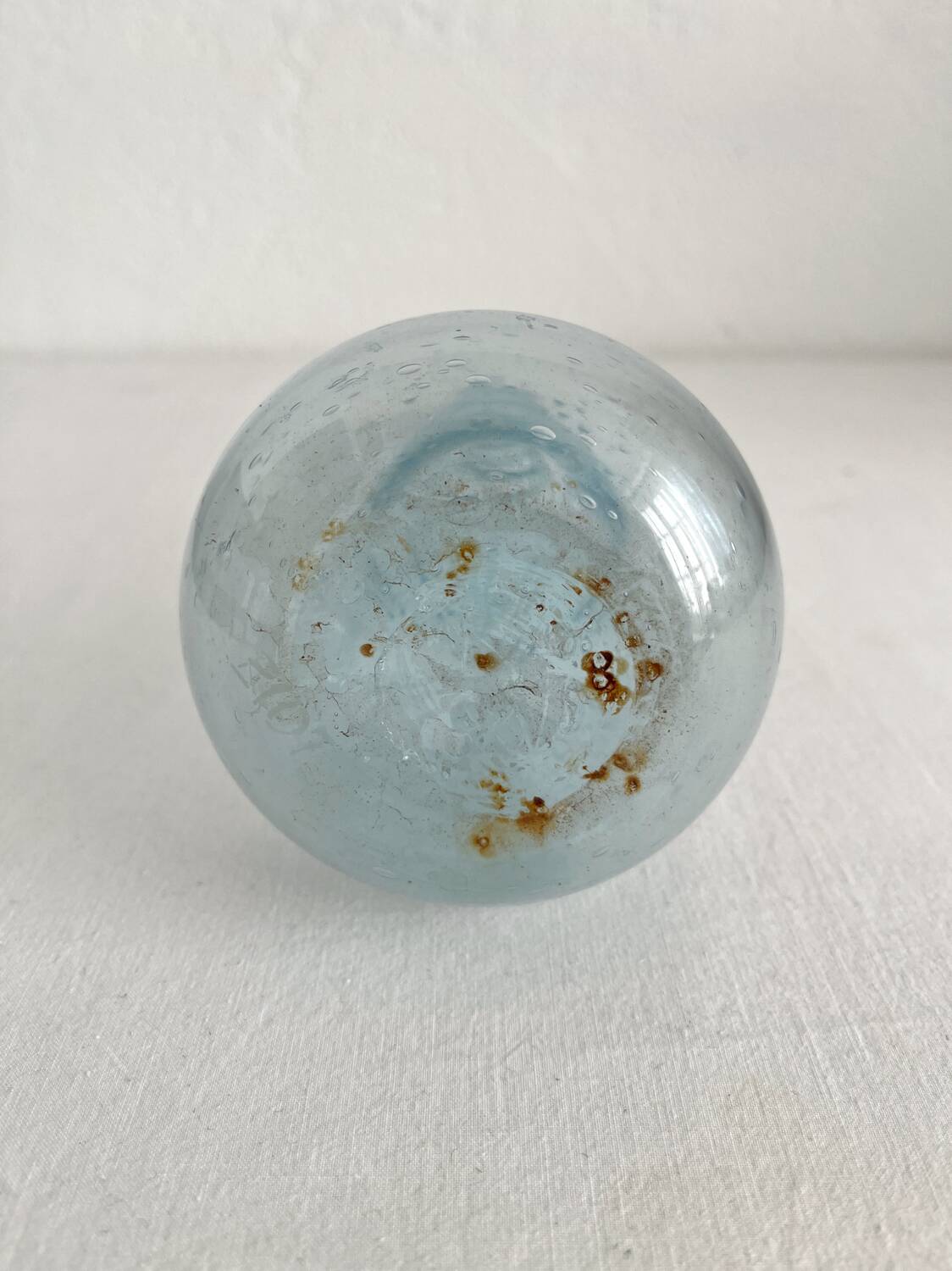 Vintage Biot blown glass soliflore vase with twisted bubbles