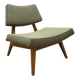 Vintage armchair attributed to Jens Risom, solid wood and fabric.