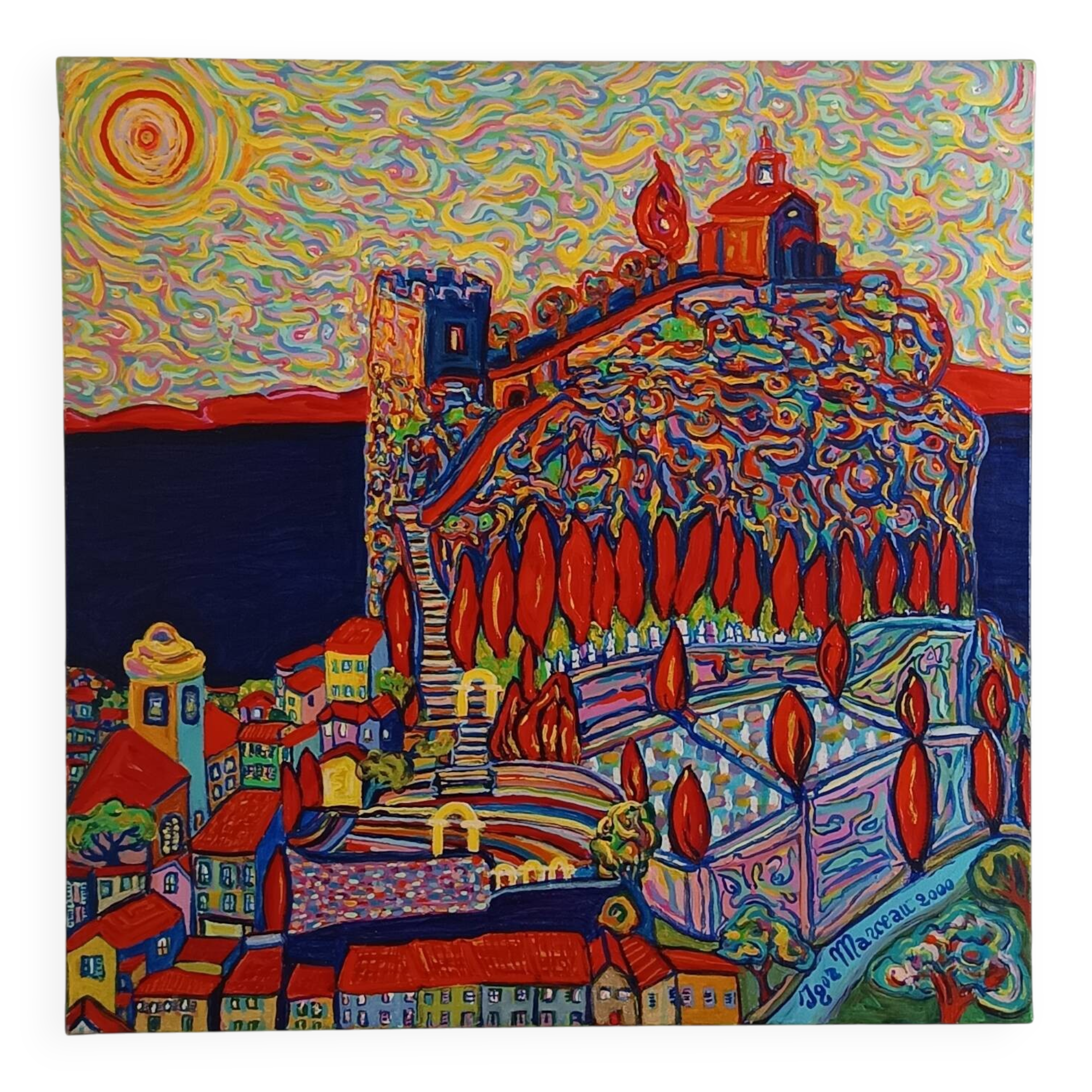 Original large painting by Igor Marceau (1999) – "A Funny Rock 'n Roll"