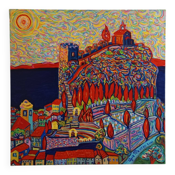 Grand tableau original d’Igor Marceau (1999) – "Un drôle de Rock 'n Ro
