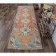 Vintage red Turkish hand-knotted runner 94x290
