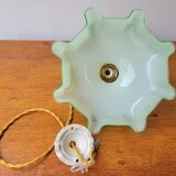 Green draped opaline pendant lamp