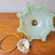 Green draped opaline pendant lamp