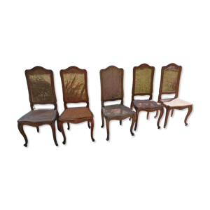 Lot chaises cannée