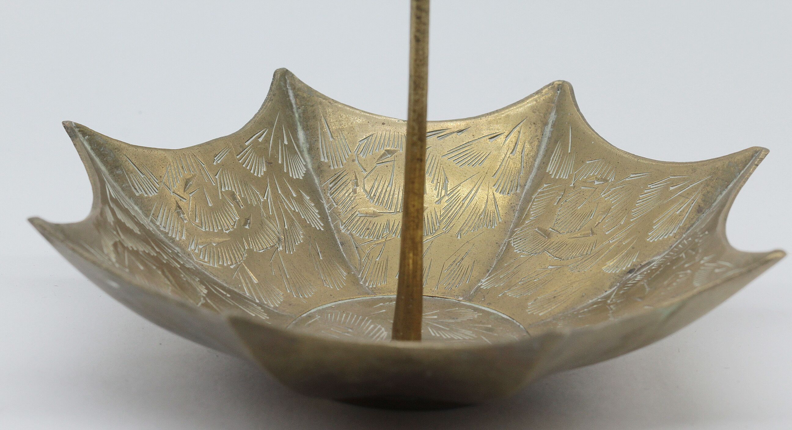 Umbrella brass trinket bowl