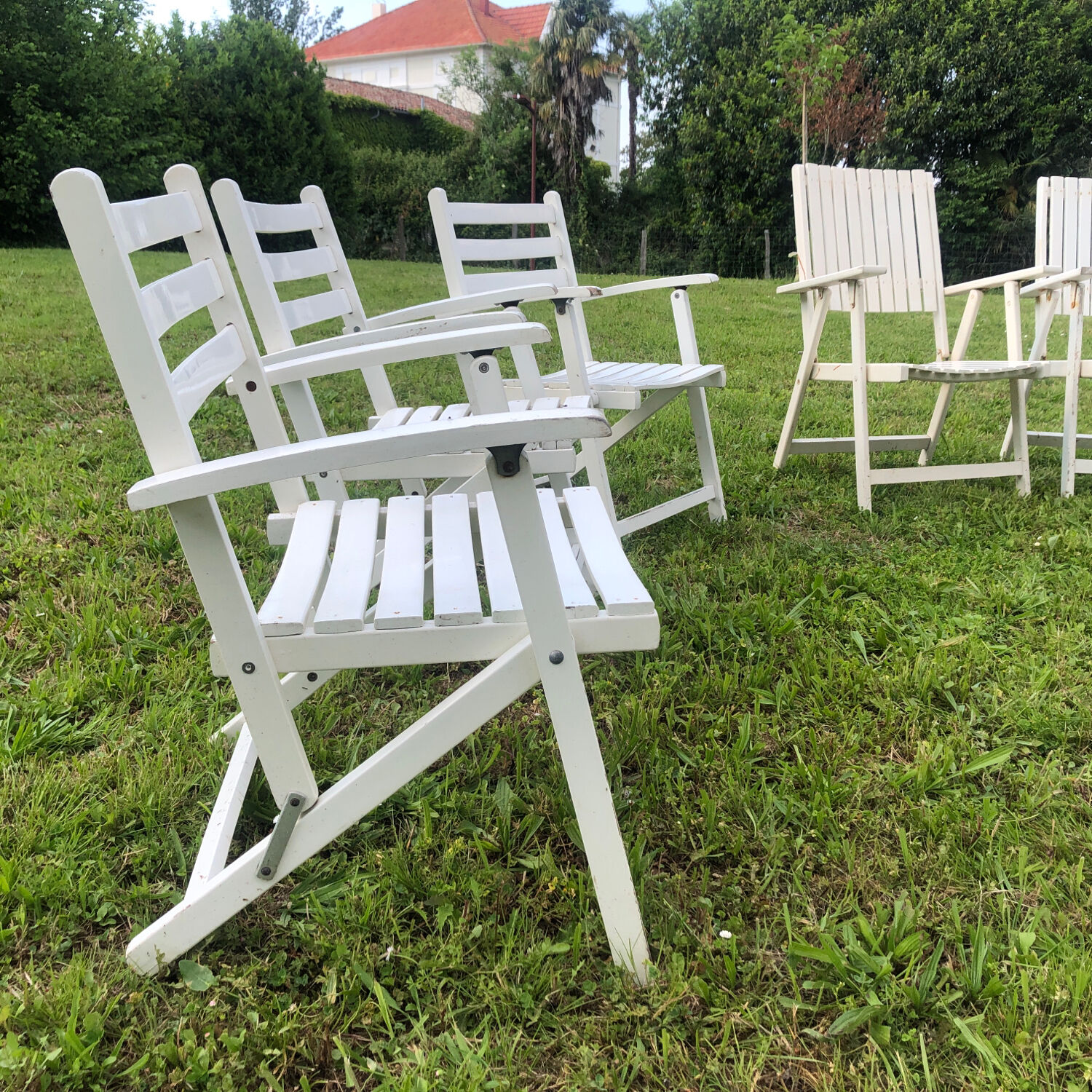 5 fauteuils de jardin 1970-1980