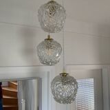 Triple suspension with vintage glass globes